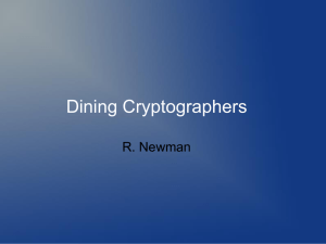 Lecture series 9 - Dining Cryptographers