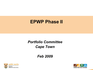 EPWP Phase 2 - Parliamentary Monitoring Group