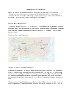Readings for Mongol Legacy
