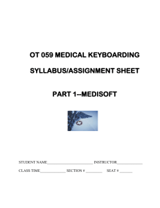 OT 059 Part 1 Medisoft Syllabus