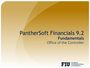 PantherSoft Fundamentals - Office of Finance & Administration
