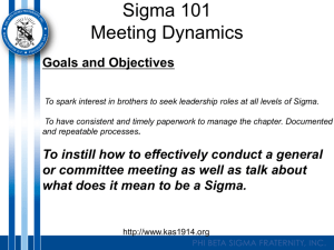 Sigma 101 Meeting Dynamics Parliamentary Procedures