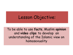 Lesson 10 – Islam and Homosexuality_2013