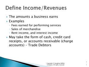 Define Income/Revenues