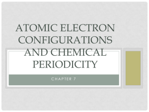 notes ch7 Electron Configurations and Chemical Periodicity