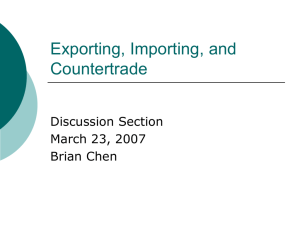 Exporting, Importing, and Countertrade