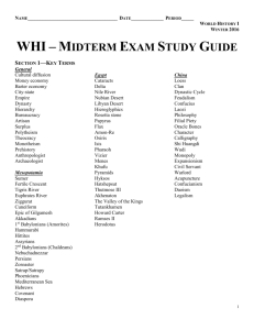 WHI – Midterm Exam Study Guide Section 1—Key Terms