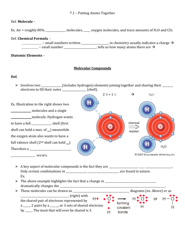 WRITING chemical FORMULAS for Molecular