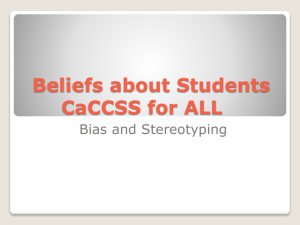 Beliefs about Students CaCCSS for ALL