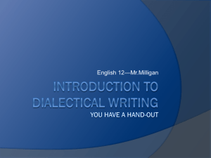Introduction to dialectical journals