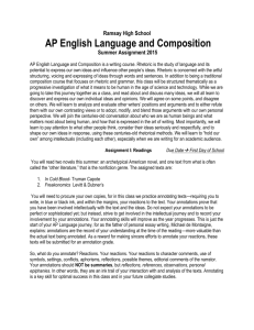 English Summer Reading Assignments-Grades 10-12