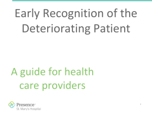 Early Recognition of the Deteriorating Patient