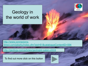 Geology & the world of work - Earth Science Teachers' Association