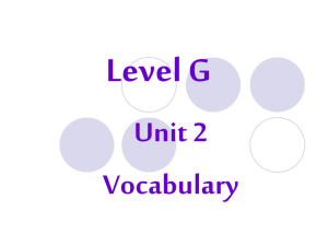 Level G Unit 2