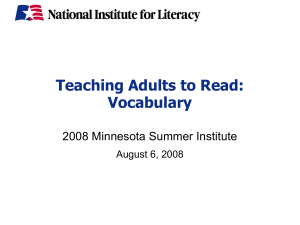 Vocabulary - Minnesota Adult Basic Education