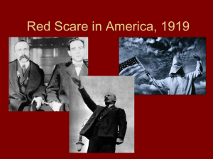 Red Scare in America, 1919
