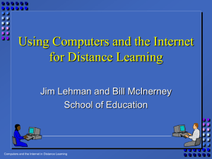 Using Computers and the Internet for Distance Learning