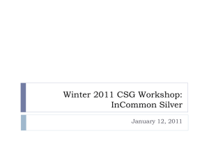 CSG Short Workshop: InCommon Silver