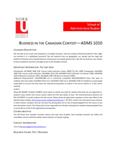 Business in the Canadian Context Outline Winter