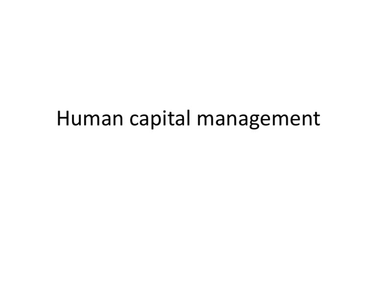 Human Capital Management