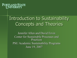 Introduction to Sustainability Concepts and Theories