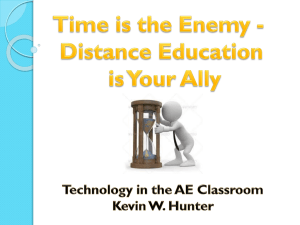 Distance Education is Your Ally by Kevin Hunter