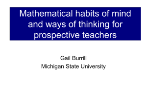 Mathematical habits of mind and ways of thinking for prospective
