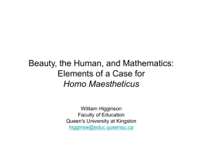 Beauty, the Human, and Mathematics: Elements of a Case for Homo