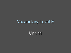 Vocabulary Level E Unit 11 powerpoint
