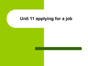 Unit 11 applying for a job Aims
