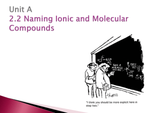 Naming Ionic & Molecular Compounds
