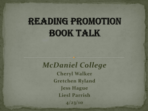 Reading Promotion Book Talk - Gretchen Ryland's SLM Portfolio