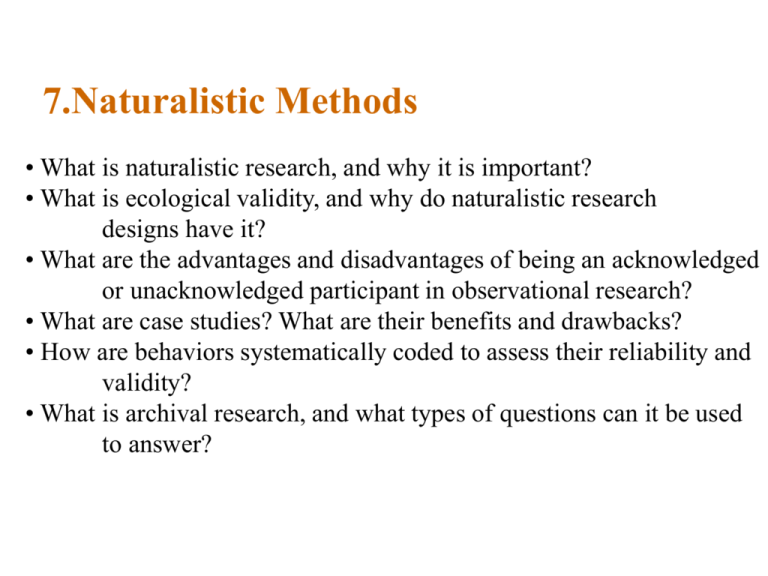 a naturalistic research