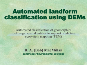 Automated landform classification using DEMs