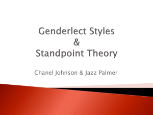 Genderlect Styles & Standpoint Theory