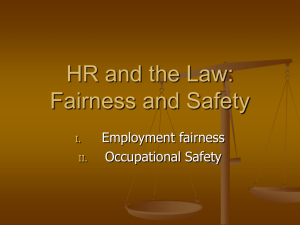 HR and the Law: Fairness and Safety