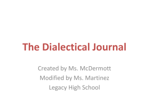 the dialectical journal