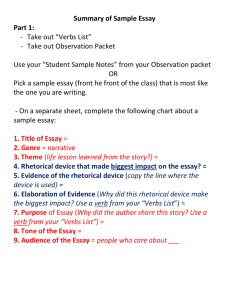 observation essay sample summary
