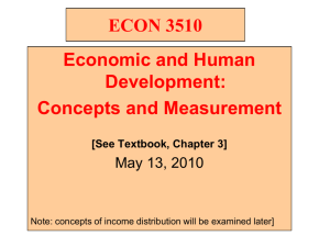 3. Economic and Human Development:Concepts and Measurement