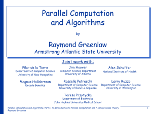 Parallel Computation and Algorithms in Four Parts.