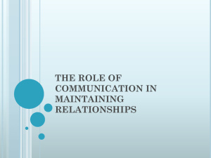 The role of communication in maintaining relationships