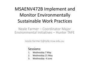 MSAENV472B Implement and monitor environmentally