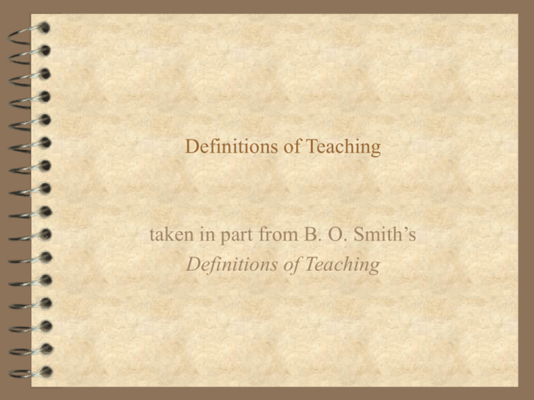 Definitions Of Teaching