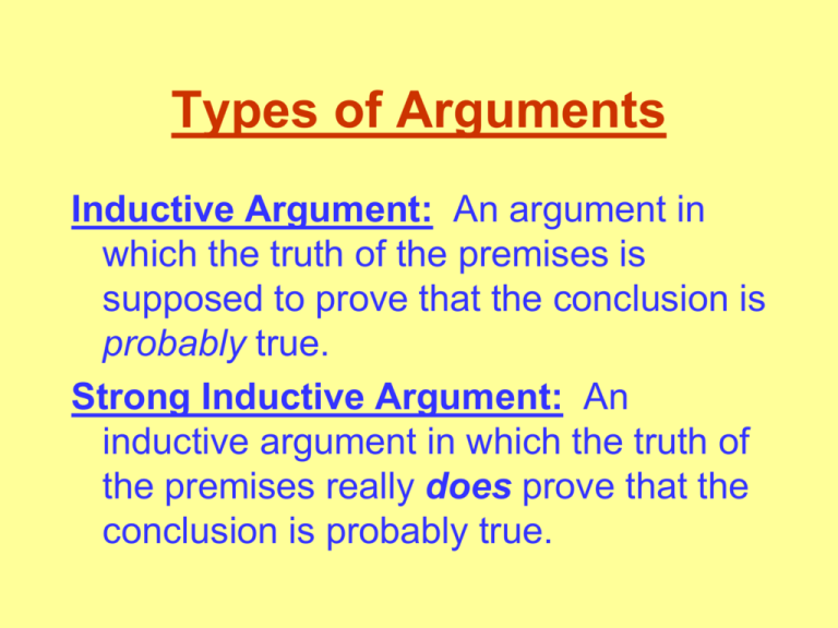 Types Of Arguments