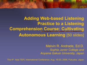 Adding Web-based Listening Practice to a Listening Comprehension