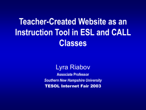 TESOL 2003 Internet Fair Presentation