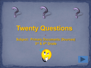 Primary Document PowerPoint (3rd/4th Grade) Quiz
