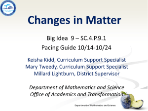 Gr. 4 Big Idea 9-Changes in Matter