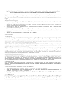 SagePoint Financial, Inc.'s Disclosure Document for Mutual Fund