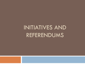 Initiatives and Referendums